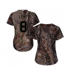 Women's Tampa Bay Rays #8 Brandon Lowe Authentic Camo Realtree Collection Flex Base Baseball Jersey
