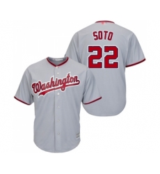 Men's Washington Nationals #22 Juan Soto Replica Grey Road Cool Base Baseball Jersey