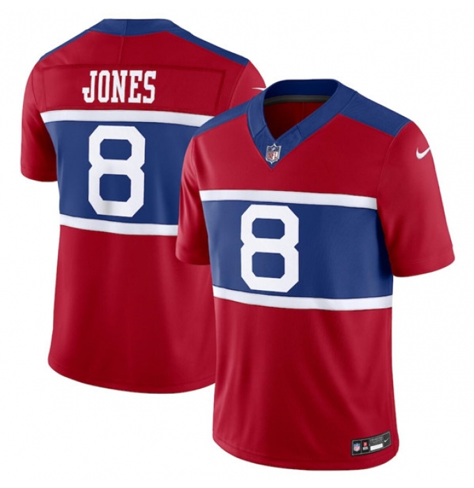 Men's New York Giants #8 Daniel Jones Century Red Alternate Vapor F.U.S.E. Limited Football Stitched Jersey