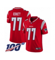 Youth New England Patriots #77 Michael Bennett Limited Red Inverted Legend 100th Season Football Jersey
