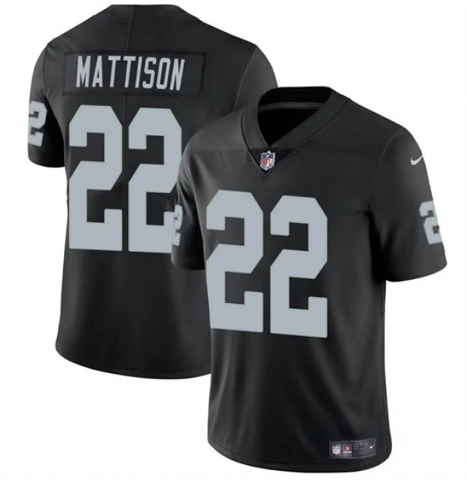 Men's Las Vegas Raiders #22 Alexander Mattison Black 2024 Vapor Football Stitched Jersey