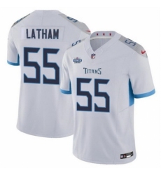 Men's Tennessee Titans #55 JC Latham White 2024 F U S E With Draft Vapor Limited Stitched Football Jersey