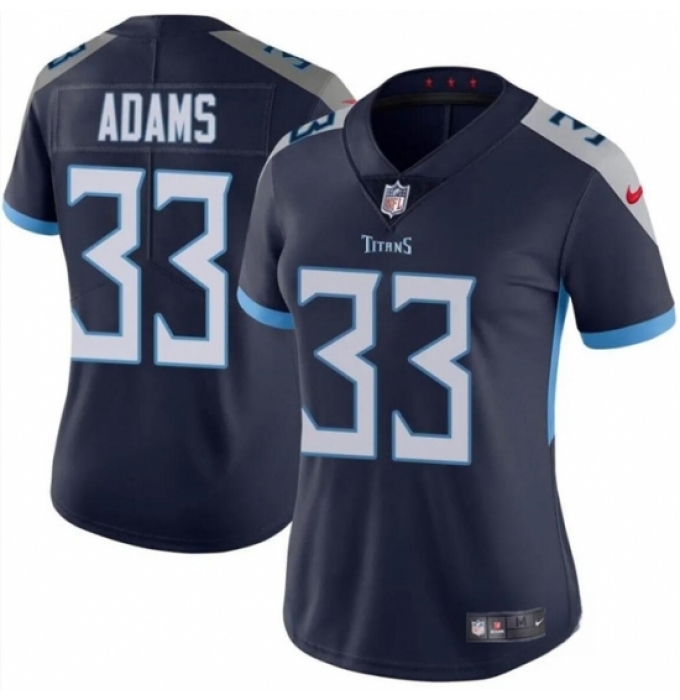 Women Tennessee Titans #33 Jamal Adams Navy 2024 Draft Vapor Stitched Football Jersey