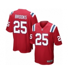 Men's New England Patriots #25 Terrence Brooks Game Red Alternate Football Jersey