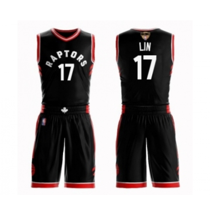 Youth Toronto Raptors #17 Jeremy Lin Swingman Black 2019 Basketball Finals Bound Suit Jersey Statement Edition