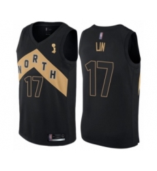 Youth Toronto Raptors #17 Jeremy Lin Swingman Black 2019 Basketball Finals Champions Jersey - City Edition