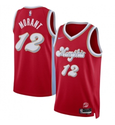 Men's Memphis Grizzlies #12 Ja Morant Red 2024-25 City Edition Stitched Basketball Jersey