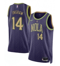 Men's New Orleans Pelicans #14 Brandon Ingram Purple 2024-25 City Ediiton Stitched Basketball Jersey