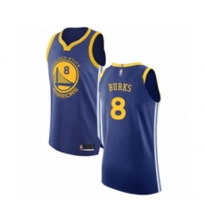 Men's Golden State Warriors #8 Alec Burks Authentic Royal Blue Basketball Jersey - Icon Edition