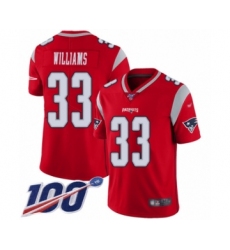 Youth New England Patriots #33 Joejuan Williams Limited Red Inverted Legend 100th Season Football Jersey