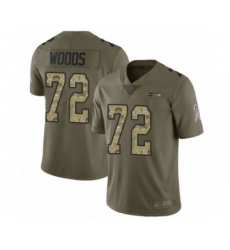 Youth Seattle Seahawks #72 Al Woods Limited Olive Camo 2017 Salute to Service Football Jersey