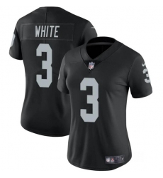 Women's Las Vegas Raiders #3 Zamir White Black Vapor Stitched Jersey(Run Small)