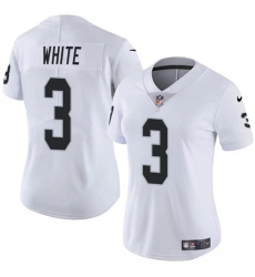 Women's Las Vegas Raiders #3 Zamir White White Vapor Stitched Jersey(Run Small)