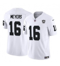 Men's Las Vegas Raiders #16 Jakobi Meyers White 2024 F.U.S.E 65th Anniversary Vapor Stitched Football Jersey