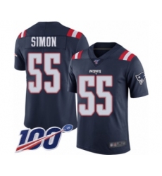 Men's New England Patriots #55 John Simon Limited Navy Blue Rush Vapor Untouchable 100th Season Football Jersey