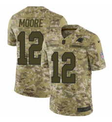 Men's Nike Carolina Panthers #12 DJ Moore Limited Camo 2018 Salute to Service NFL Jersey