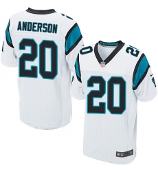 Men's Nike Carolina Panthers #20 C.J. Anderson Elite White NFL Jersey