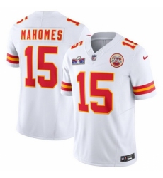 Men's Kansas City Chiefs #15 Patrick Mahomes White 2023 F U S E Vapor Untouchable Limited Stitched 2024 Super Bowl LVIII Jersey