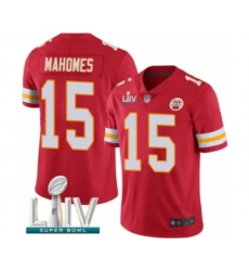 Youth Kansas City Chiefs #15 Patrick Mahomes Red Team Color Vapor Untouchable Limited Player Super Bowl LIV Bound Football Jersey