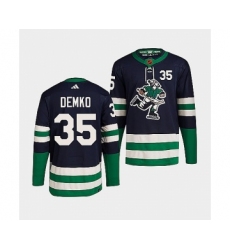 Men's Vancouver Canucks #35 Thatcher Demko Navy 2022 Reverse Retro Stitched Jersey