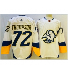 Men's Buffalo Sabres #72 Tage Thompson White 2022 Reverse Retro Authentic Jersey