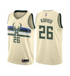 Women's Milwaukee Bucks #26 Kyle Korver Swingman Cream Basketball Jersey - City Edition
