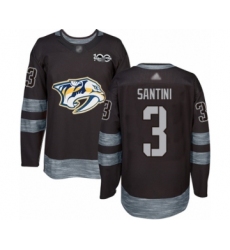 Men's Nashville Predators #3 Steven Santini Authentic Black 1917-2017 100th Anniversary Hockey Jersey