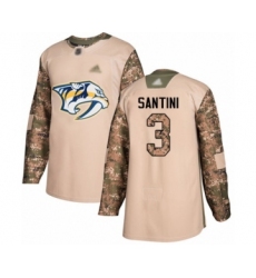 Men's Nashville Predators #3 Steven Santini Authentic Camo Veterans Day Practice Hockey Jersey