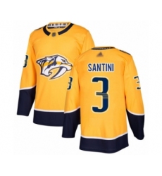 Youth Nashville Predators #3 Steven Santini Authentic Gold Home Hockey Jersey