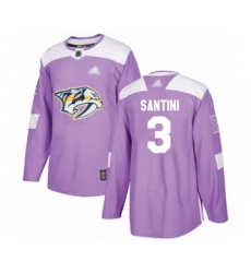 Youth Nashville Predators #3 Steven Santini Authentic Purple Fights Cancer Practice Hockey Jersey