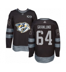 Men's Nashville Predators #64 Mikael Granlund Authentic Black 1917-2017 100th Anniversary Hockey Jersey