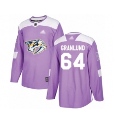 Youth Nashville Predators #64 Mikael Granlund Authentic Purple Fights Cancer Practice Hockey Jersey