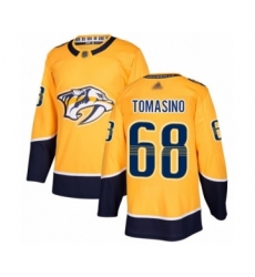 Men's Nashville Predators #68 Philip Tomasino Authentic Gold Home Hockey Jersey