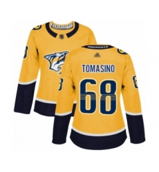 Women's Nashville Predators #68 Philip Tomasino Authentic Gold Home Hockey Jersey