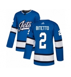 Men's Winnipeg Jets #2 Anthony Bitetto Premier Blue Alternate Hockey Jersey