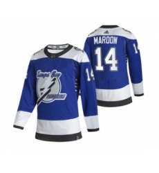 Men's Tampa Bay Lightning #14 Patrick Maroon Blue 2020-21 Reverse Retro Alternate Hockey Jersey