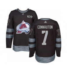 Men's Colorado Avalanche #7 Kevin Connauton Authentic Black 1917-2017 100th Anniversary Hockey Jersey