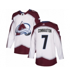 Men's Colorado Avalanche #7 Kevin Connauton Authentic White Away Hockey Jersey