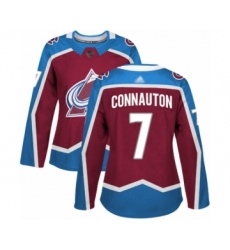 Women's Colorado Avalanche #7 Kevin Connauton Authentic Burgundy Red Home Hockey Jersey