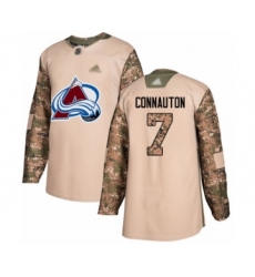 Youth Colorado Avalanche #7 Kevin Connauton Authentic Camo Veterans Day Practice Hockey Jersey