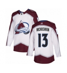 Men's Colorado Avalanche #13 Valeri Nichushkin Authentic White Away Hockey Jersey