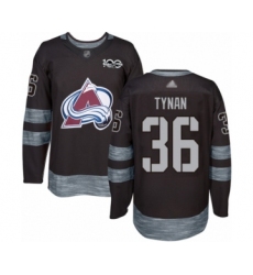 Men's Colorado Avalanche #36 T.J. Tynan Authentic Black 1917-2017 100th Anniversary Hockey Jersey