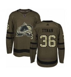 Men's Colorado Avalanche #36 T.J. Tynan Authentic Green Salute to Service Hockey Jersey