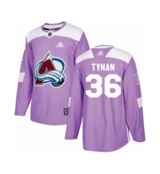 Men's Colorado Avalanche #36 T.J. Tynan Authentic Purple Fights Cancer Practice Hockey Jersey