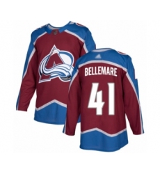 Men's Colorado Avalanche #41 Pierre-Edouard Bellemare Authentic Burgundy Red Home Hockey Jersey