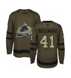 Men's Colorado Avalanche #41 Pierre-Edouard Bellemare Authentic Green Salute to Service Hockey Jersey