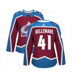 Women's Colorado Avalanche #41 Pierre-Edouard Bellemare Authentic Burgundy Red Home Hockey Jersey