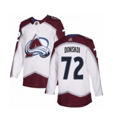 Men's Colorado Avalanche #72 Joonas Donskoi Authentic White Away Hockey Jersey