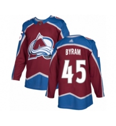 Men's Colorado Avalanche #45 Bowen Byram Authentic Burgundy Red Home Hockey Jersey