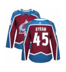 Women's Colorado Avalanche #45 Bowen Byram Authentic Burgundy Red Home Hockey Jersey